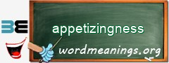 WordMeaning blackboard for appetizingness